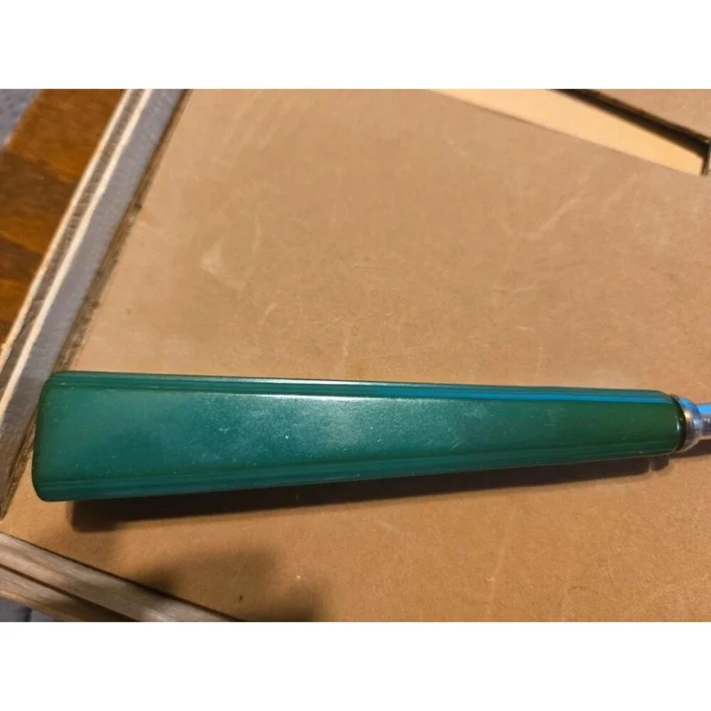 Vintage Mid-Century Cake Breaker / Cake Comb with Green Bakelite Handle