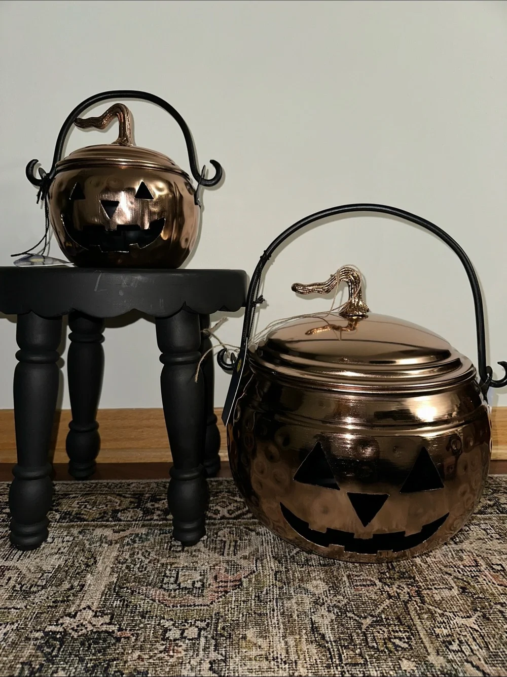 Halloween Pumpkin Candy Bucket - Metallic Copper