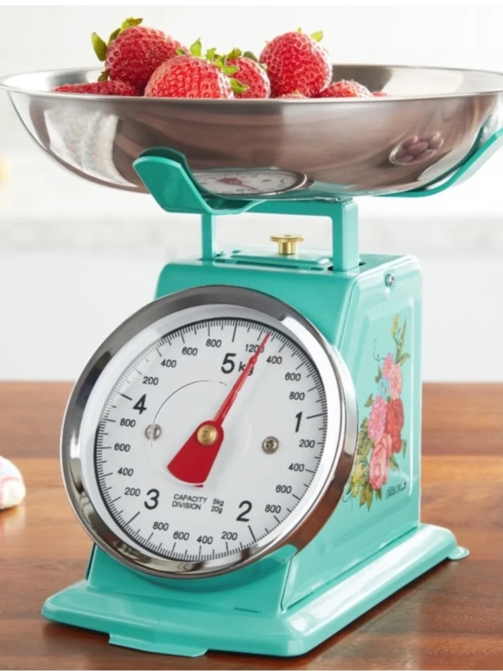 🆕 Pioneer Woman Food Kitchen Scale Mini Analog Floral Sweet Rose Art NEW IN BOX