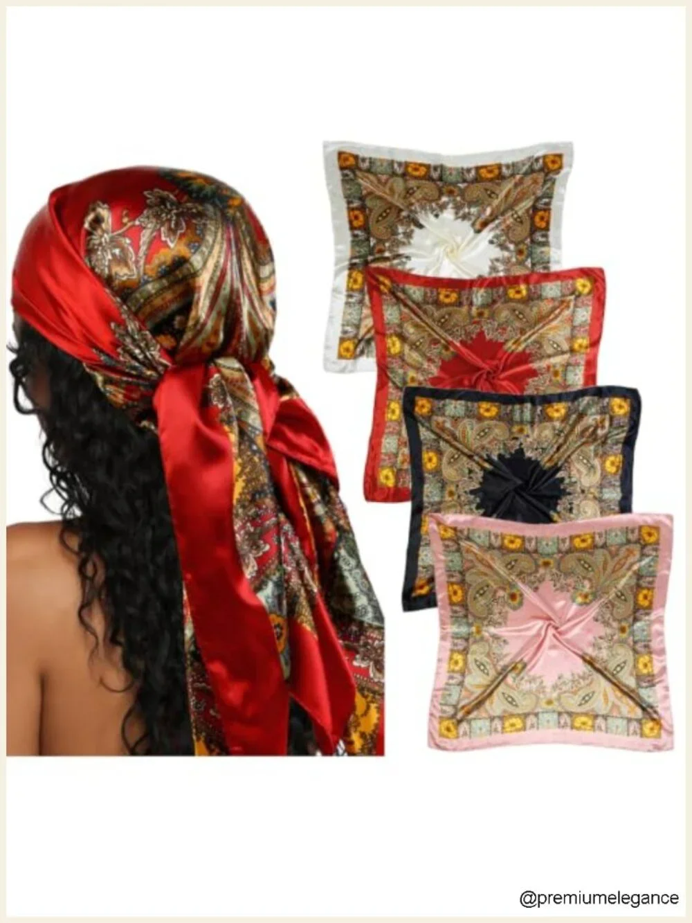 Women's Silk-Like Square Head Scarf 35
