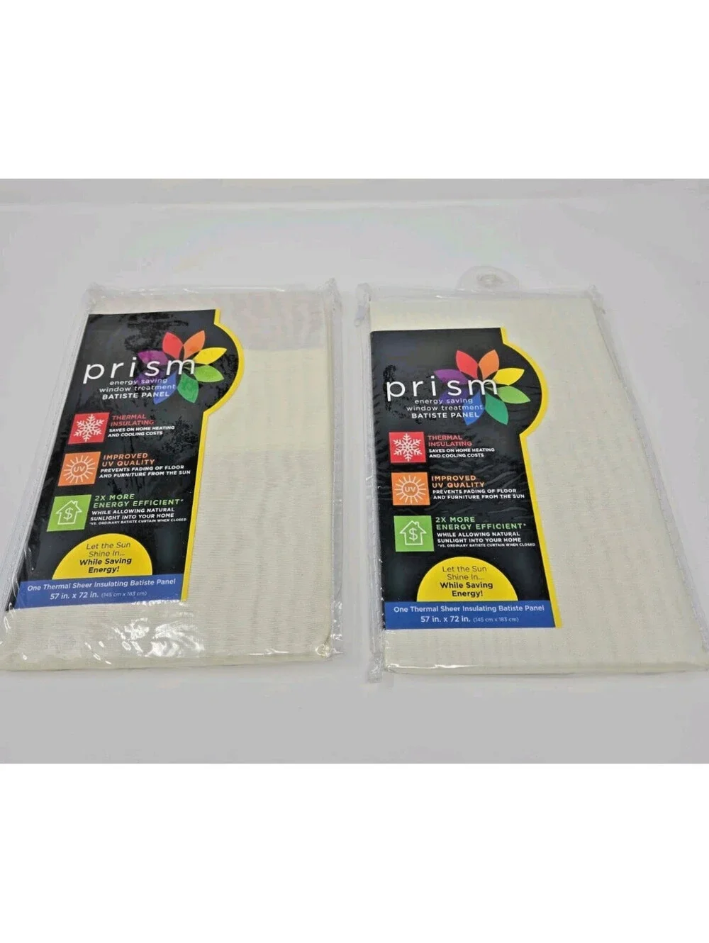 Prism Two Thermal Sheer Insulating Rod Pocket Curtain Panels Ivory 54