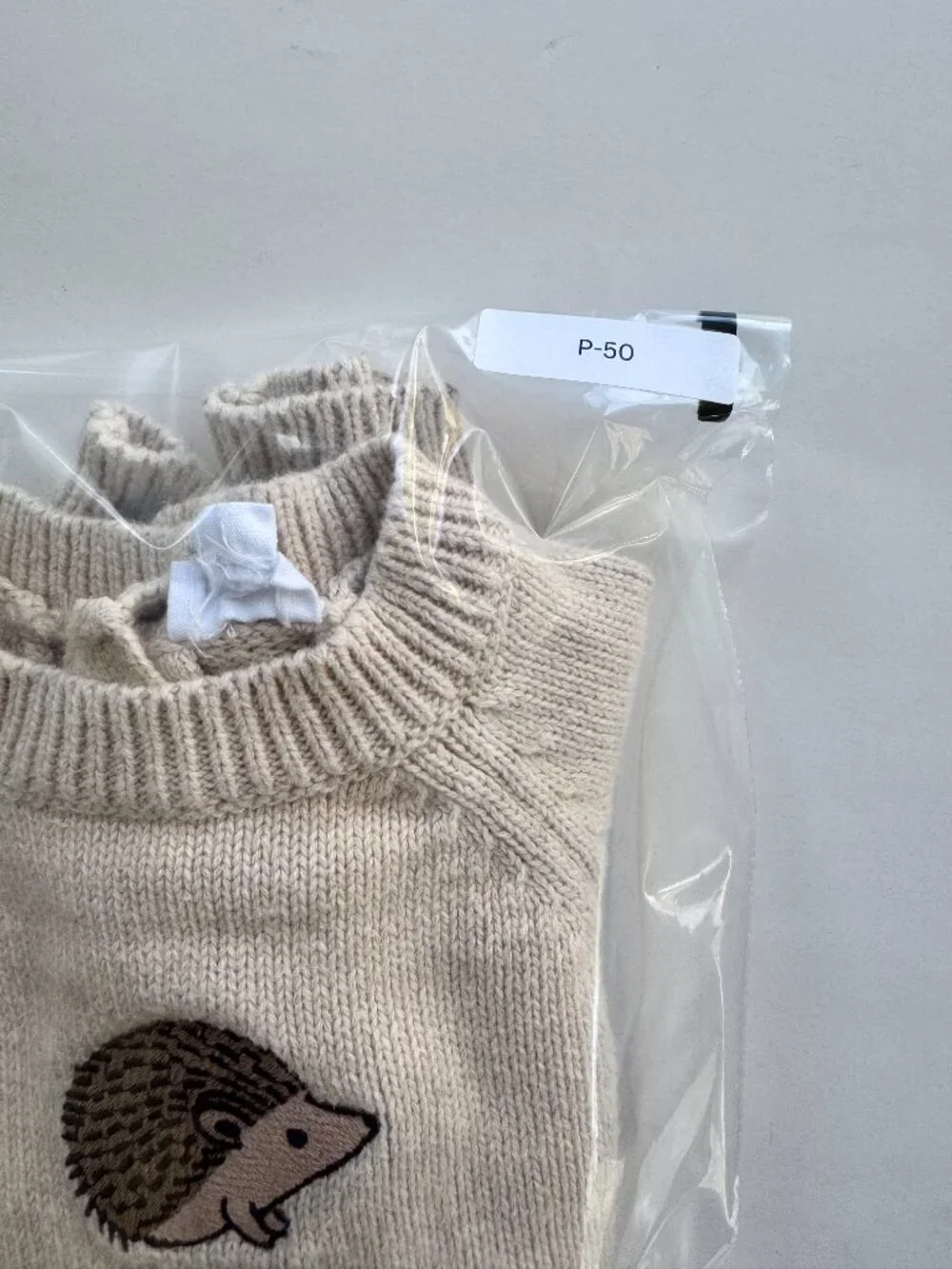 Jamie Kay Baby Knit Hedgehog Romper Sz 3-6M Oatmeal Coverall