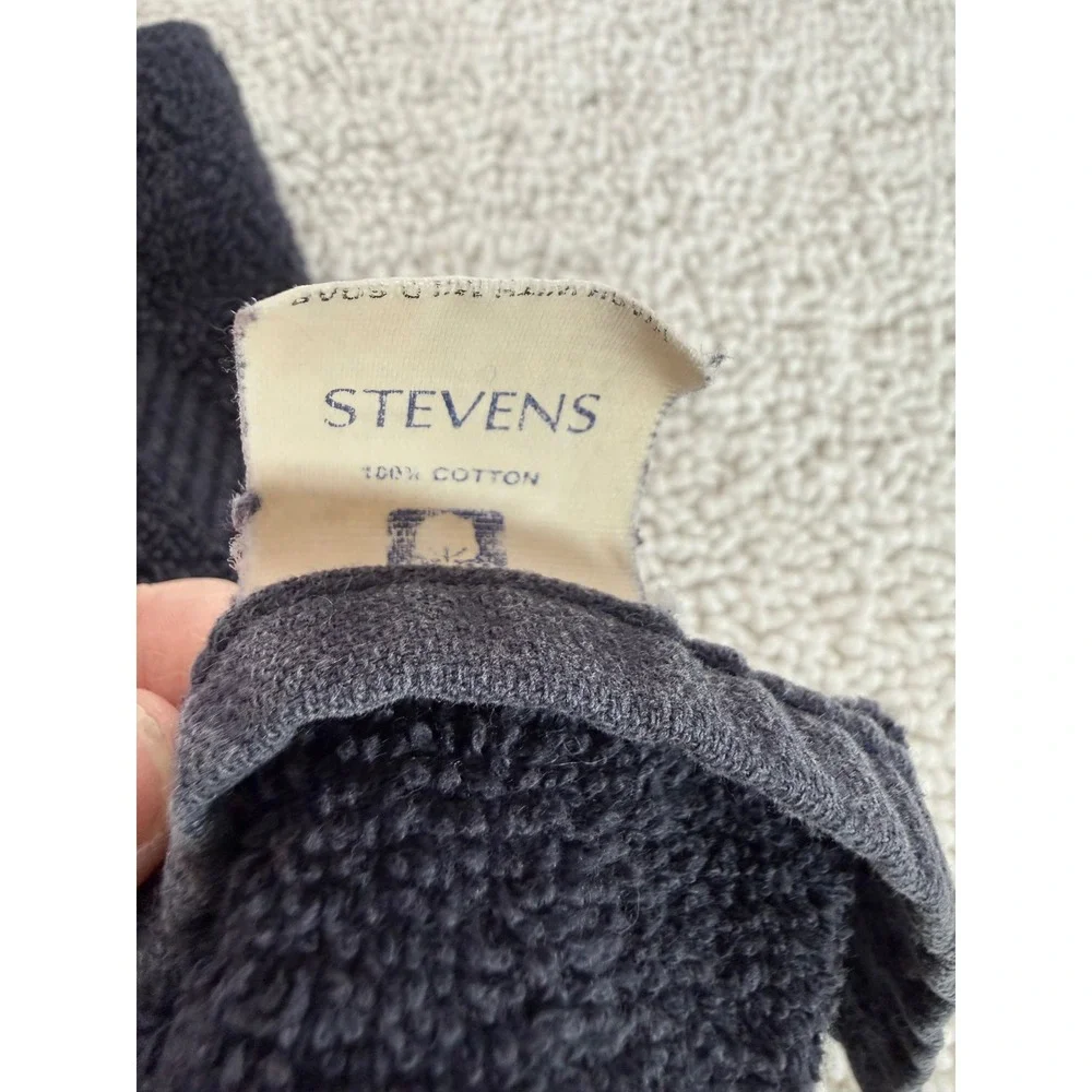 Stevens Dark Blue Hand Towel with Adorable Cat Print Trim Lace Accent‎