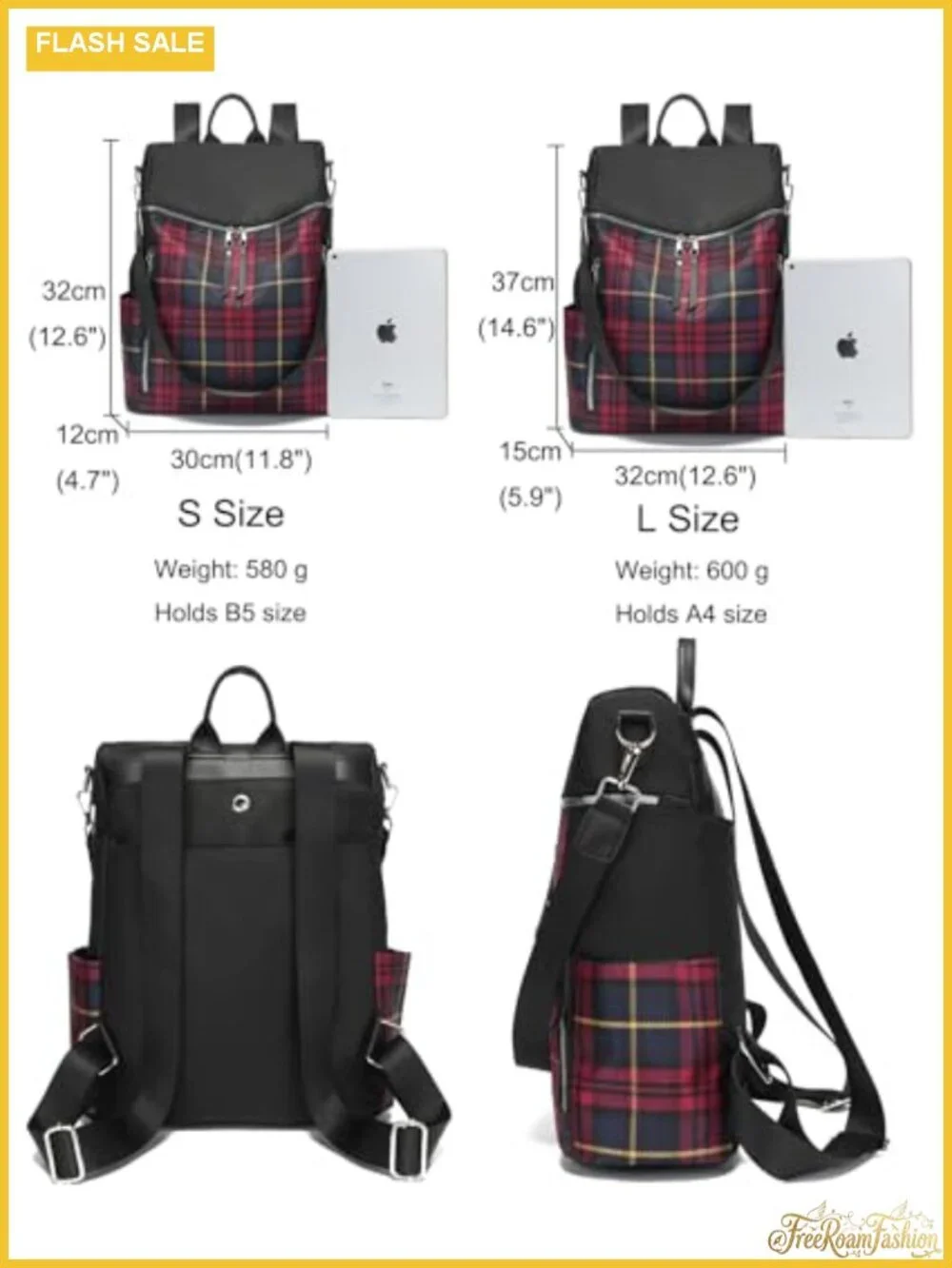 Waterproof Nylon Women's Fashion Backpack Large Capacity Travel Daypack