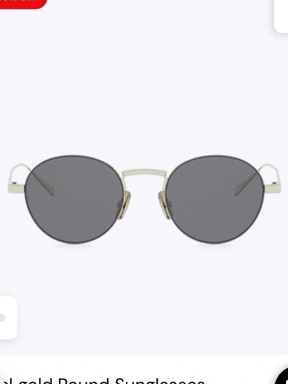 Celine Gold Frame Round Sunglasses with Gray Lenses