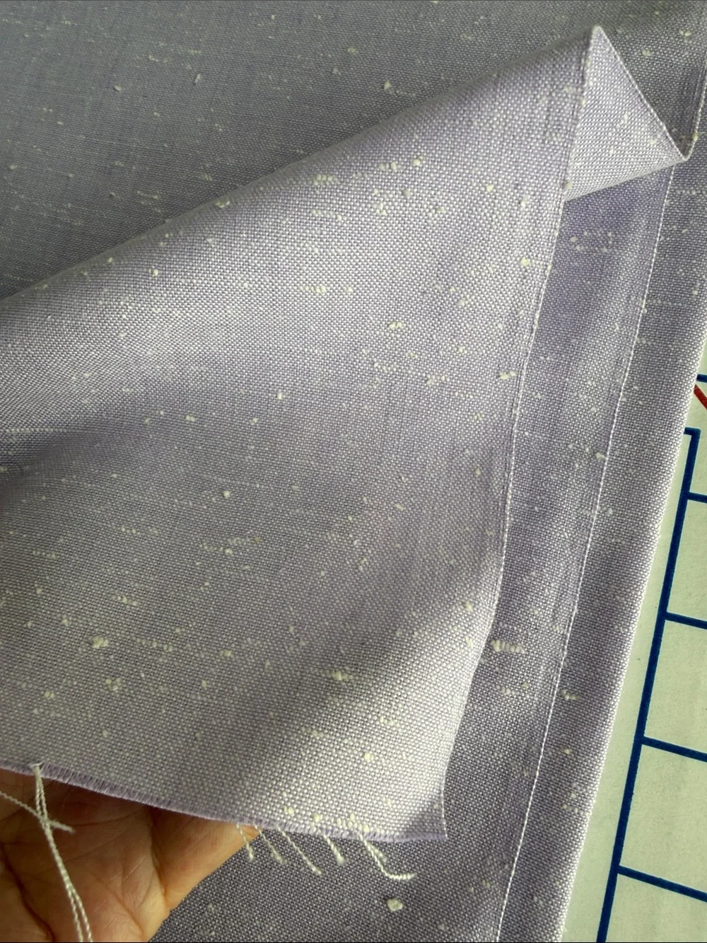 Vintage Lavender Linen Like Blend Slub Fabric 1 Yard x 44 Textured Woven Lilac