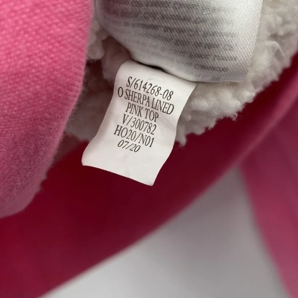 Old Navy Yin Yang Girls Pink Sherpa Lined Sweatshirt Hoodie XL 14-16 Thumb Holes