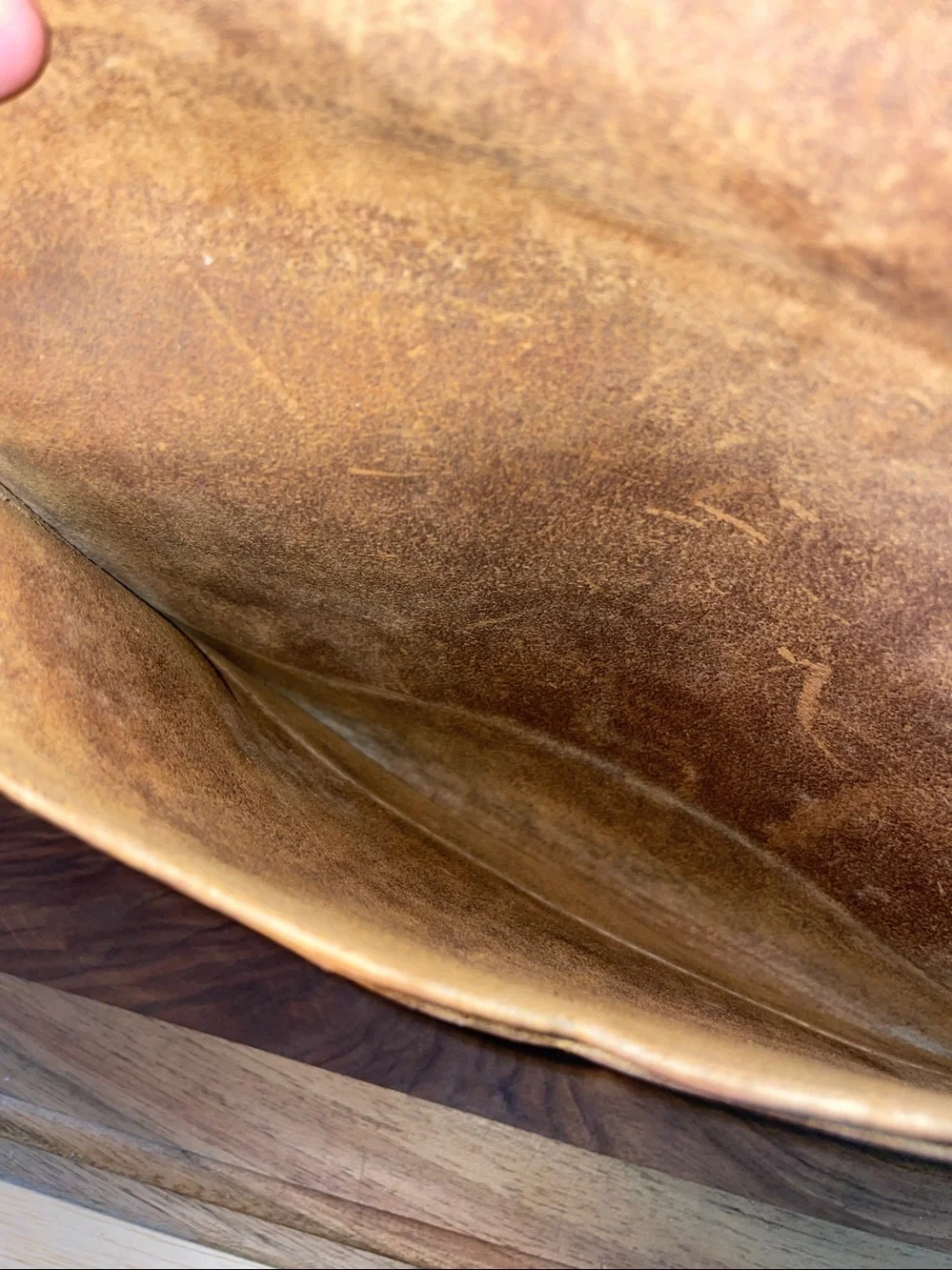 Brown Distressed Leather Clutch Bag Envelope Western Boho Minimalist Purse Case