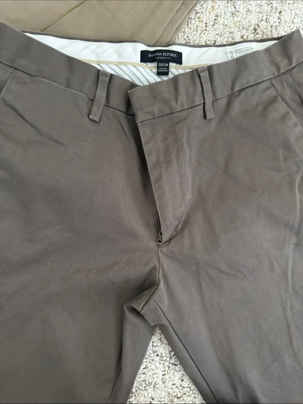 Banana Republic Tapered Fit Chinos in Brown/Tan