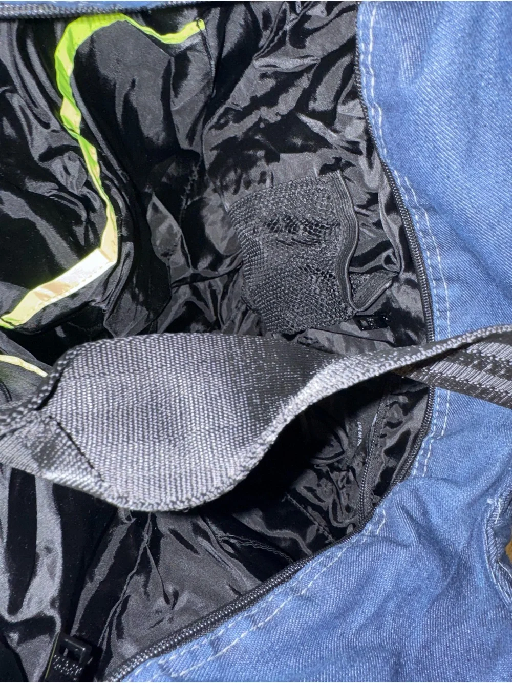 THINK ROYLN Denim Quilted Tote Bag with Detachable Strap - Blue