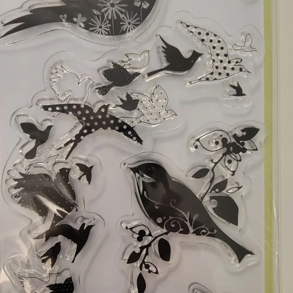 Inkadinkadoo BIRDS GALORE Clear Cling Stamps Set of 6 Stamps #97625 NEW