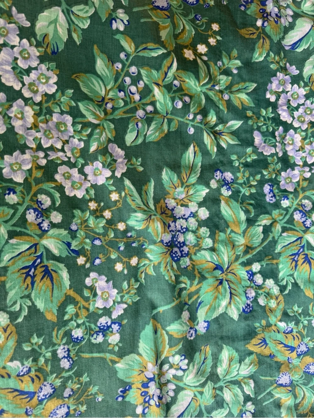 Vintage Laura Ashley Bramble green Floral Valances - Set of 3 (As-Is back flaw)