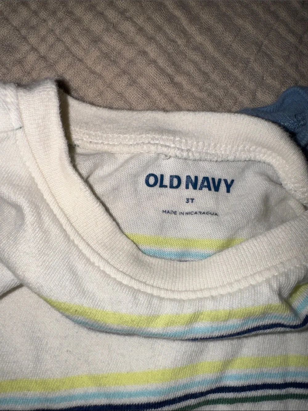 Old Navy Boys Short Sleeve Stripe Tees - Blue & White