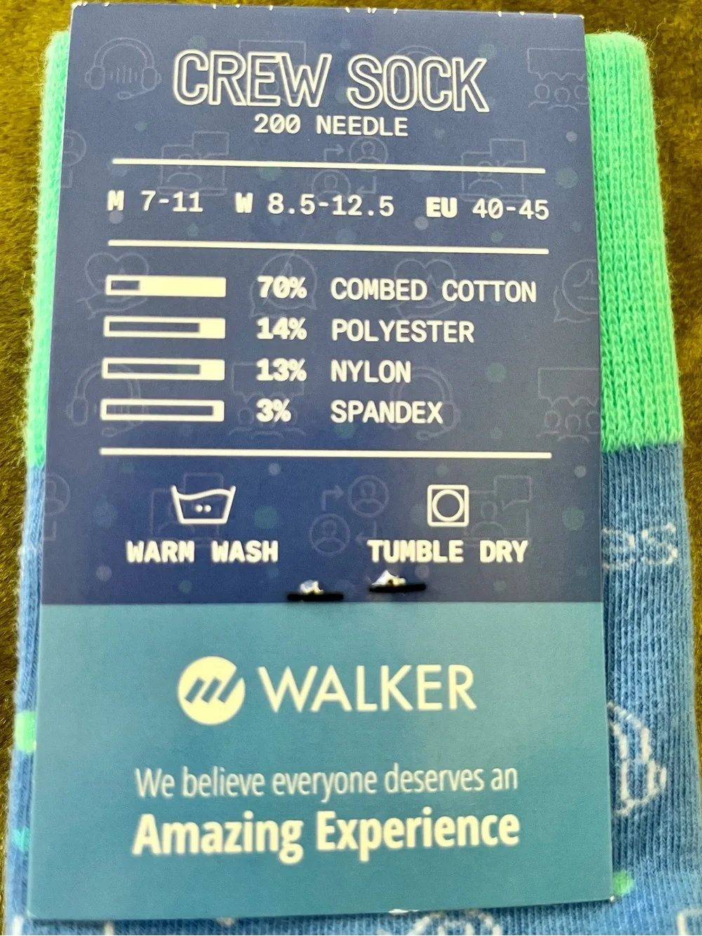 Sock Fancy NWT 200‑Needle Crew Socks – Premium Cotton Blend