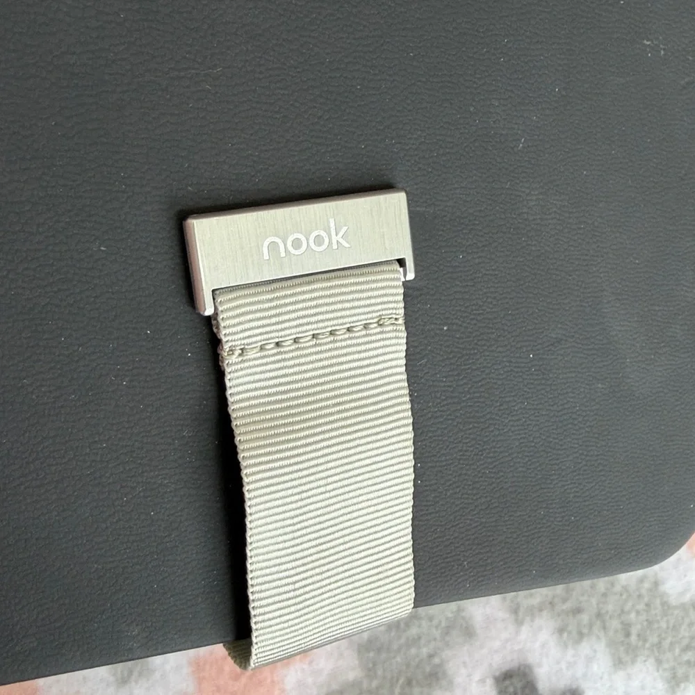 Nook Black Tablet Cover with Light silver magnetic closure Strap