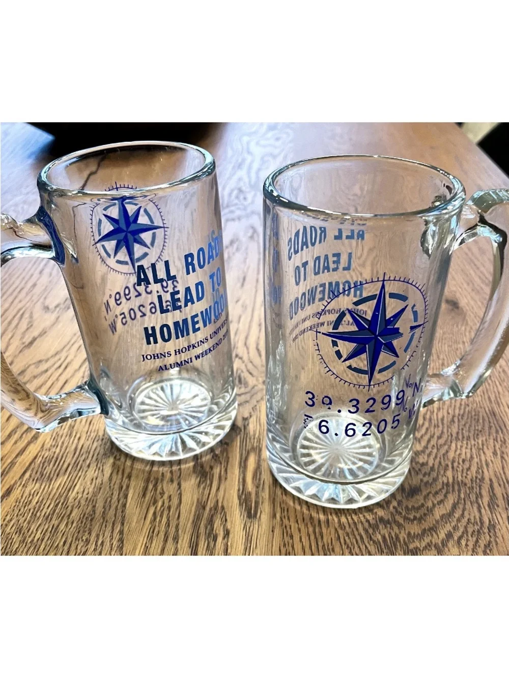 Johns Hopkins university clear glass