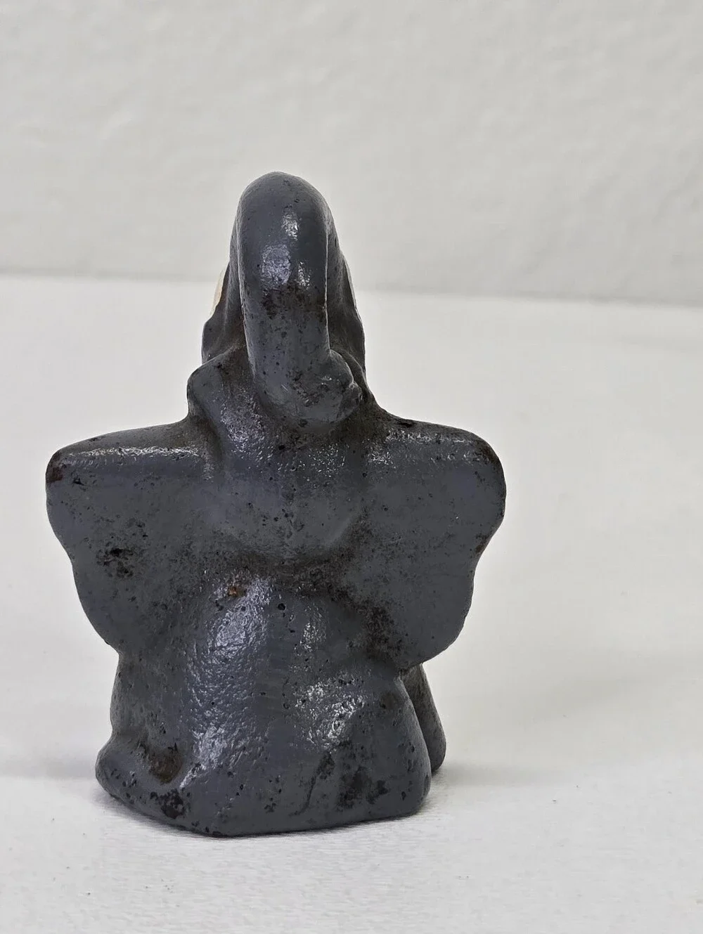 VTG Cast Iron Elephant Bottle Opener‎ Figural Paperweight Trunk Up Pink Mouth #4