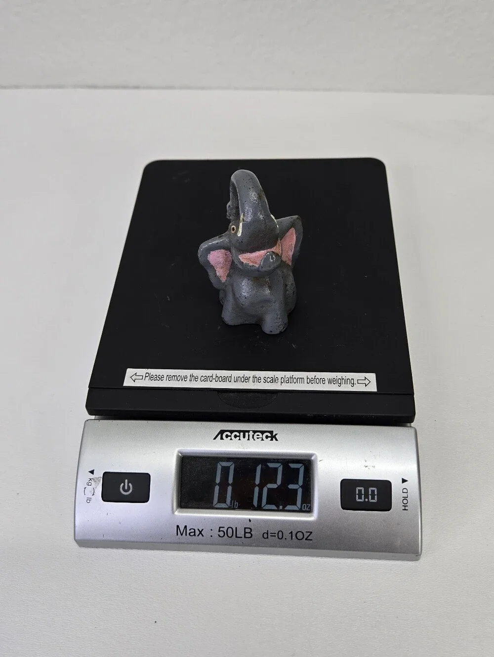 VTG Cast Iron Elephant Bottle Opener‎ Figural Paperweight Trunk Up Pink Mouth #4