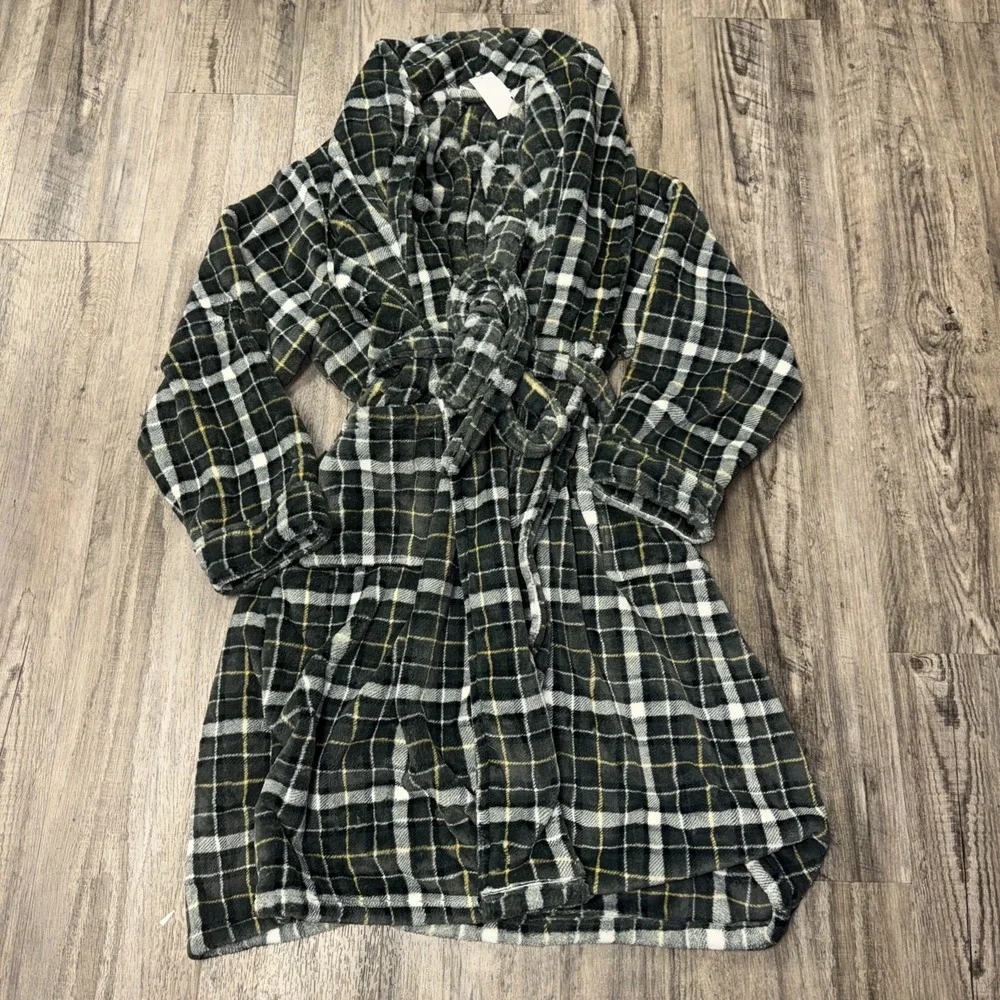 L.L. Bean Wicked Plush Luxury Robe Men's XXL Bean of Freeport Plaid $120 NWT