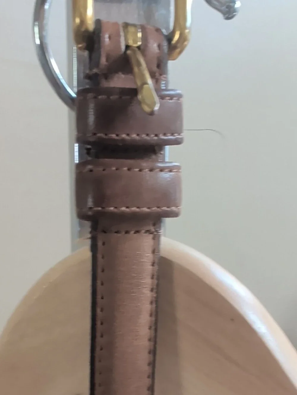 Coach Cognac Leather Belt with Gold Buckle