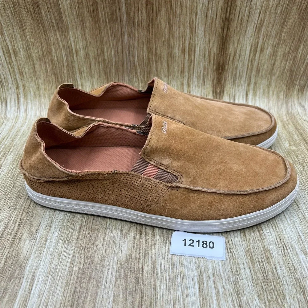 OluKai Pahono Slip On Men's Size 11 Brown Suede Perforated Loafers 10217-ARKH