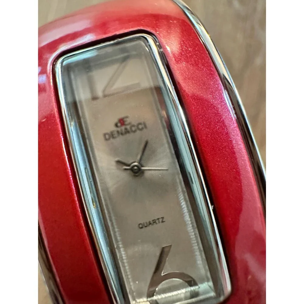 Denacci Y2K Red Metallic Wide Watch Deadstock