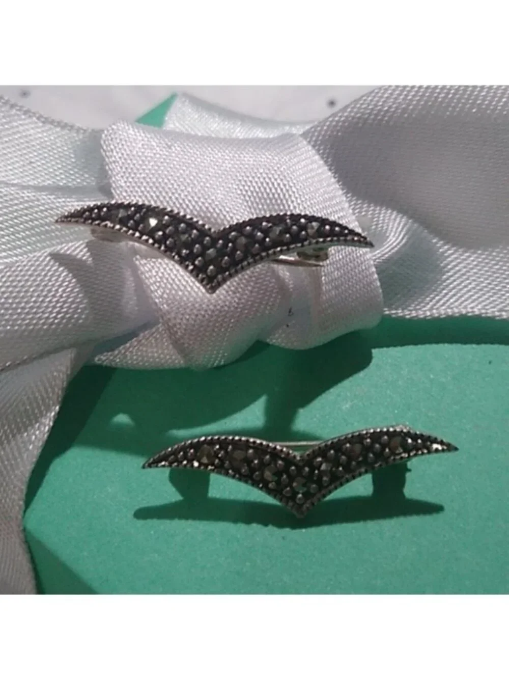 Sterling Silver Chevron Seagull Scatter Pins, set of 2