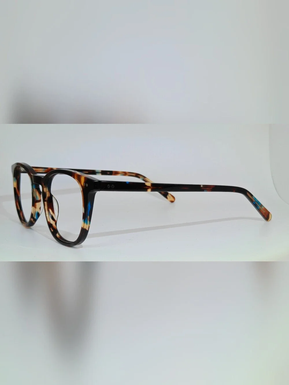 RFLKT. Ona. Women's Specific Eyewear. Round. Blue Amber Tortoise.