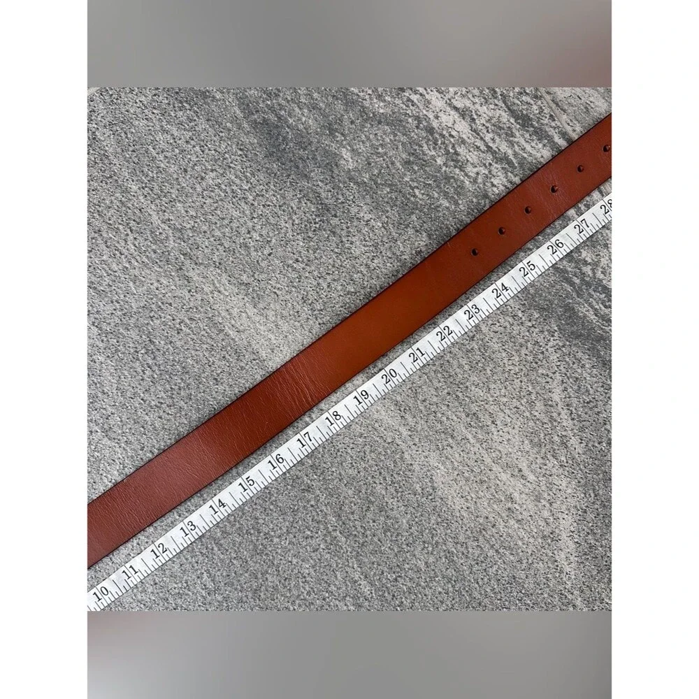 NWT American Eagle AE Cow Leather Belt in Cognac w/ Brass Buckle 34