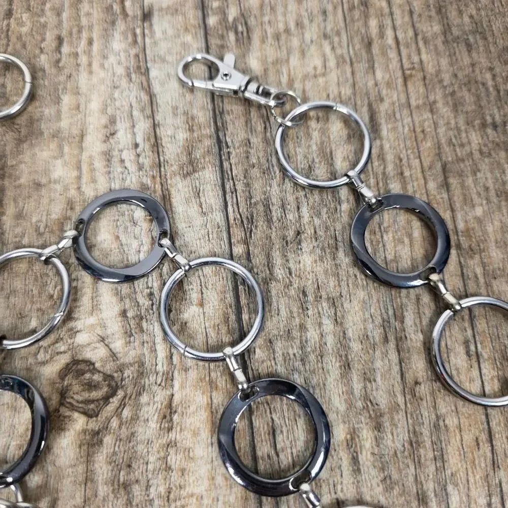Y2K O-Ring Chain Belt Silver Black Mall Goth Emo McBling 2000s