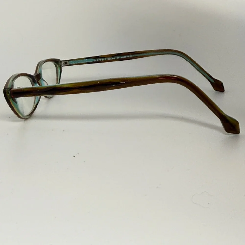 Bevel Rupee 3545 Eyeglasses Brown‎ Tortoise Teal Cat Eye Frames 48-17 21874