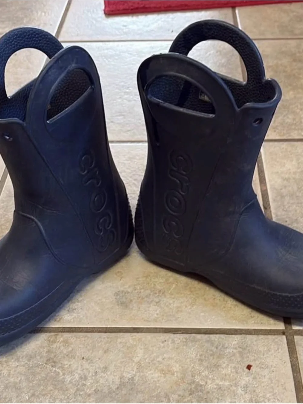 CROCS Kids' Navy Blue Waterproof Pull-On Rain Boots