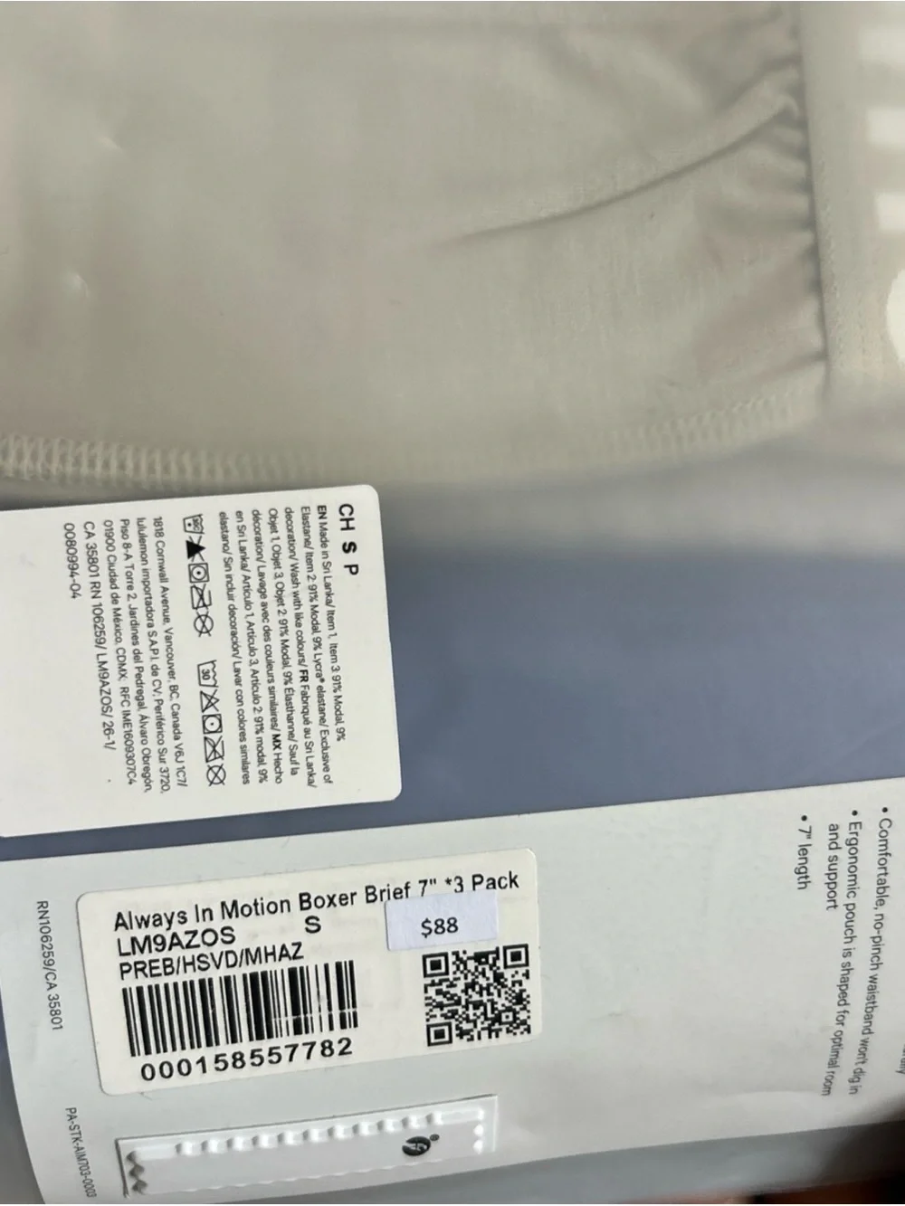 NWT Size S LULULEMON Men's ALWAYS IN MOTION BOXER BRIEF LONG 7“ 3 Pack