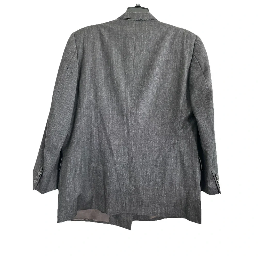 Vintage Ermenegildo Zegna Blazer Mens 42 Gray Double Breasted Peak Lapel Jacket