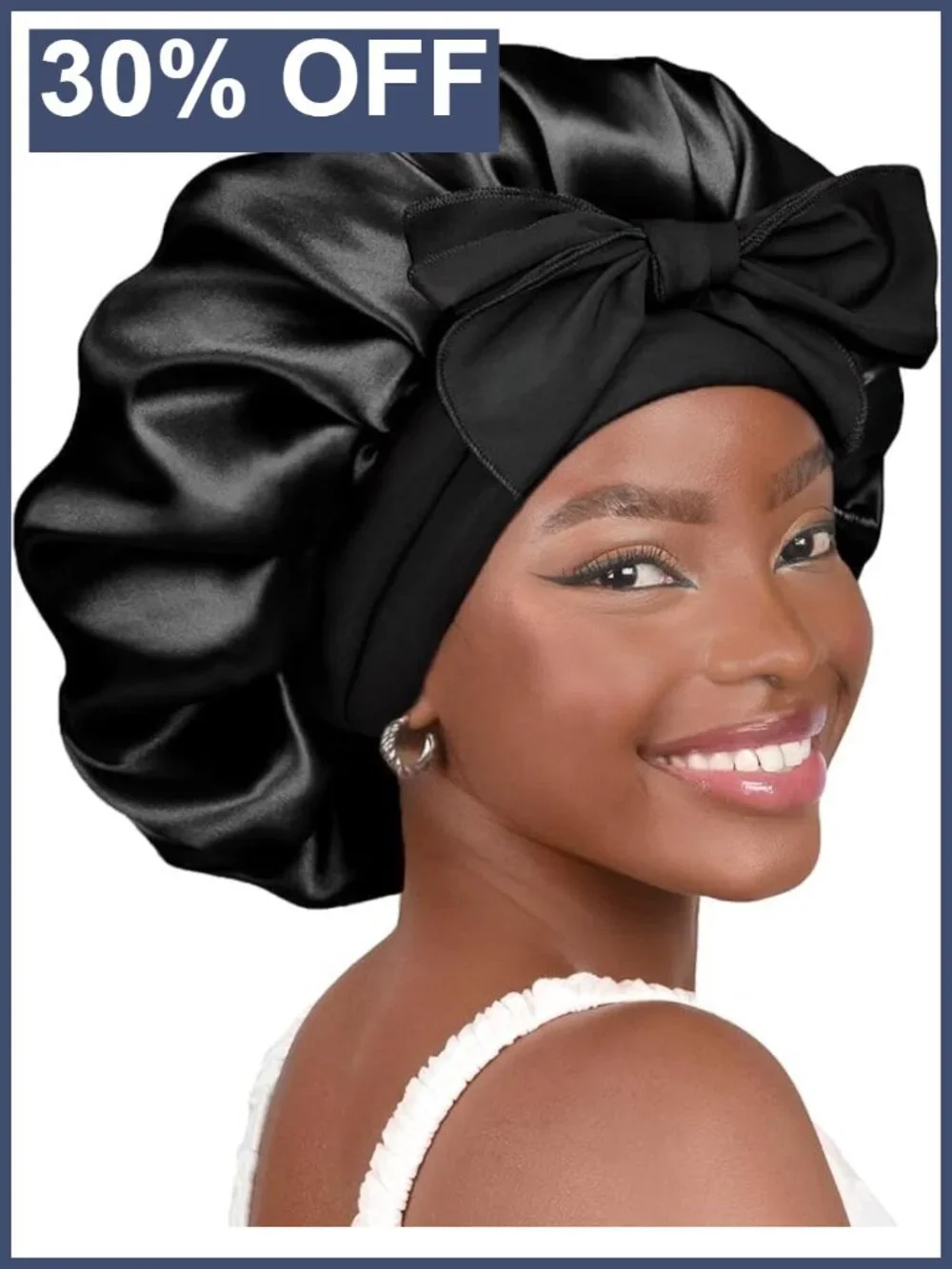 Adjustable Silk Bonnet for Sleeping Women Double Layer Satin Hair Wrap
