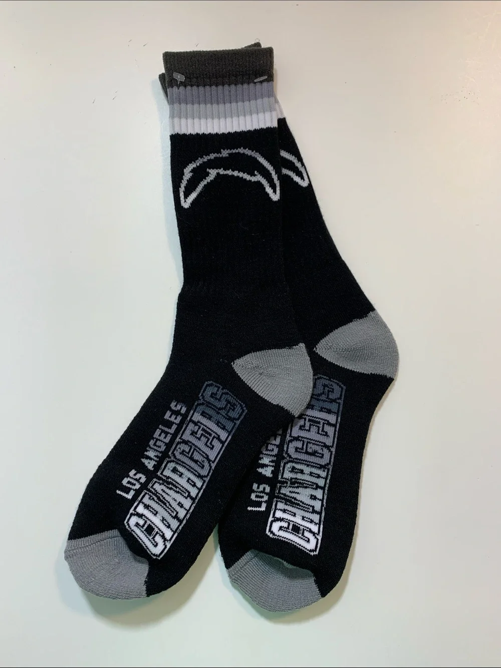 Los Angeles, Chargers Black & Gray Crew Socks