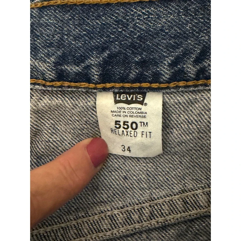 Levis 550 Relaxed Fit Denim Shorts Mens 34 Blue Medium Wash Cotton 37550-1891