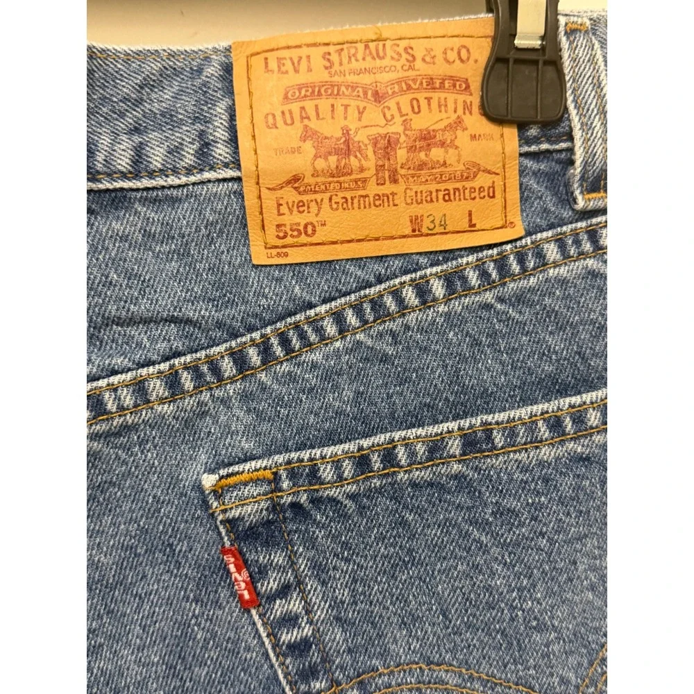 Levis 550 Relaxed Fit Denim Shorts Mens 34 Blue Medium Wash Cotton 37550-1891