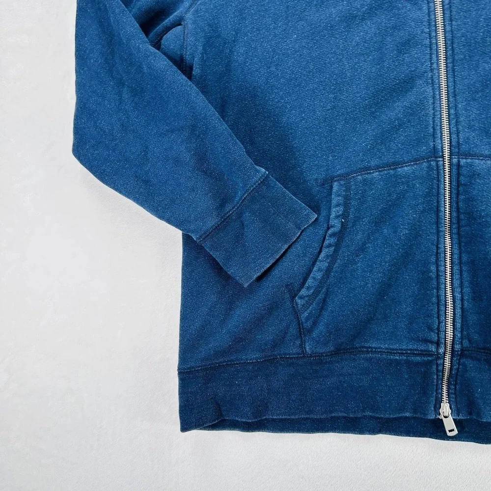 Levi's Hoodie Mens 2XL Blue Full Zip Fleece Sweatshirt Red Tab Logo Jacket