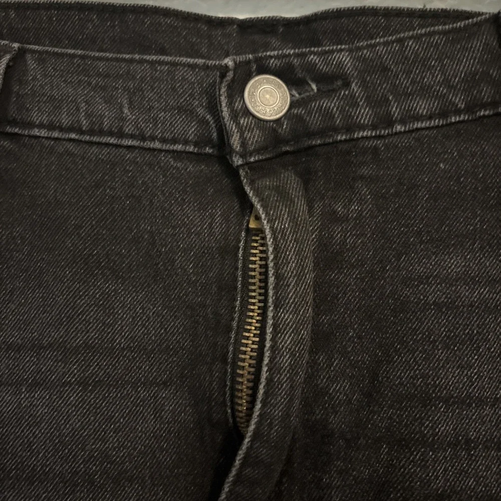 Levis 513 Slim Straight Jeans Men's 38x30 Washed Black Denim Pants