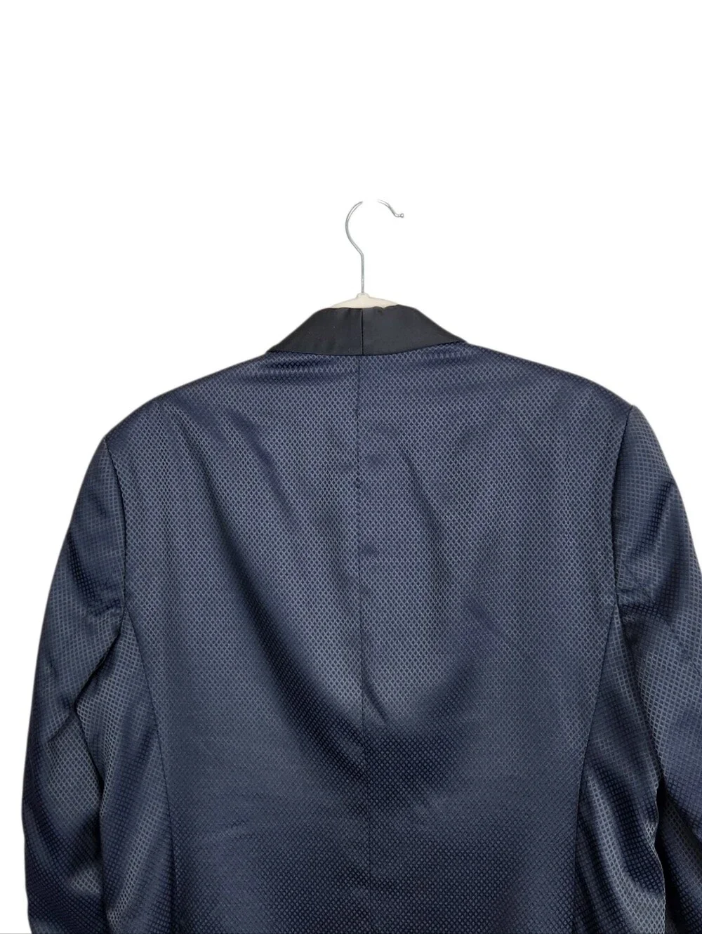 Valiant Paris Midnight Blue Black Trim Blazer Dinner Jacket Cotton Mens Size 42