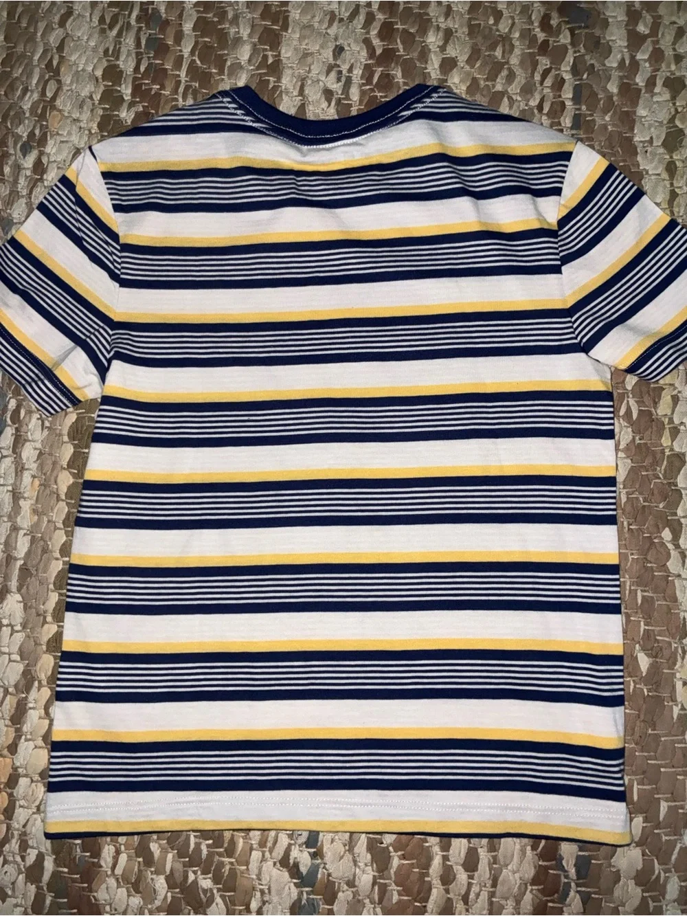 Old Navy Short-Sleeve Striped Tee in Navy, White & Yellow