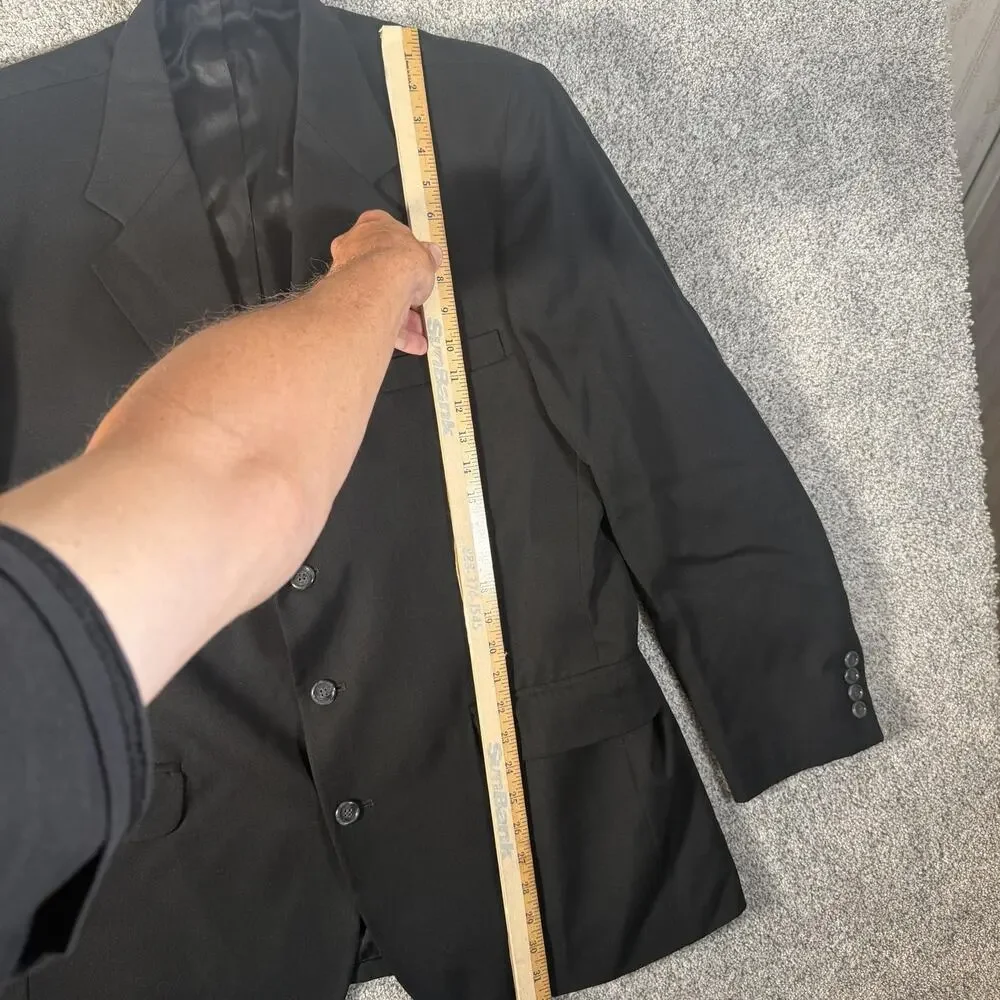 Vtg 90s Y2K Haggar Blazer 42R Dark Academia Corporate Goth Minimalist Classic