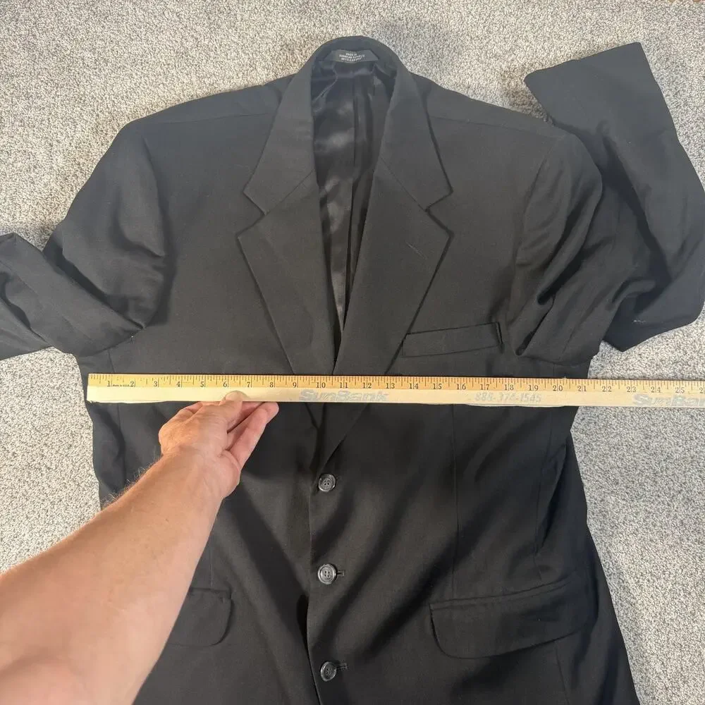 Vtg 90s Y2K Haggar Blazer 42R Dark Academia Corporate Goth Minimalist Classic