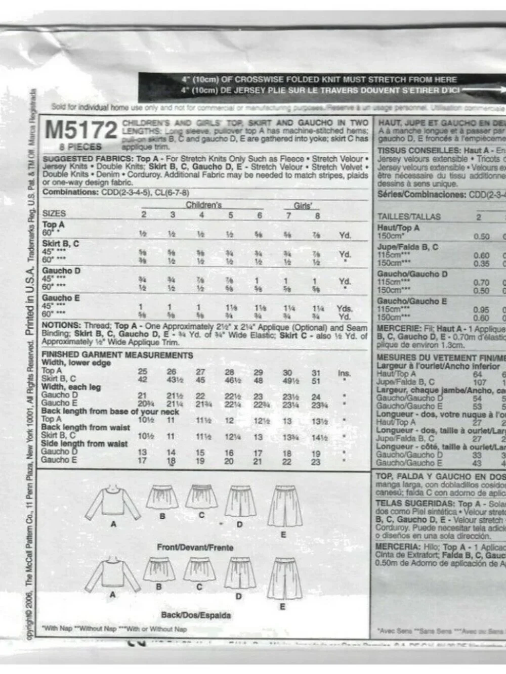 McCalls mccall m5172