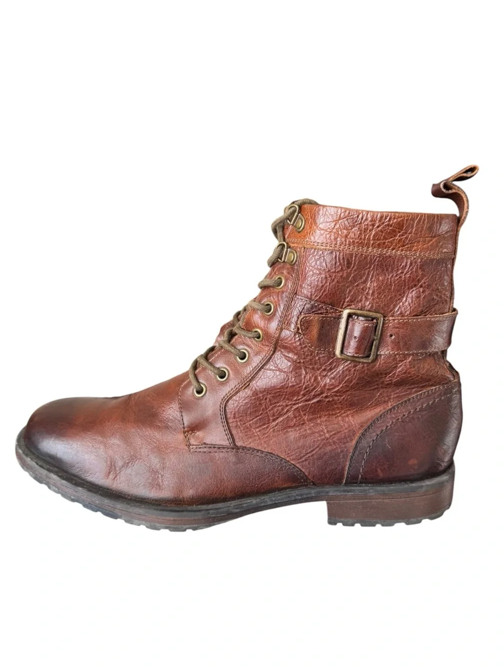 Aston Grey Rockcastle 2 Brown Leather Combat Moto Boots Size 12