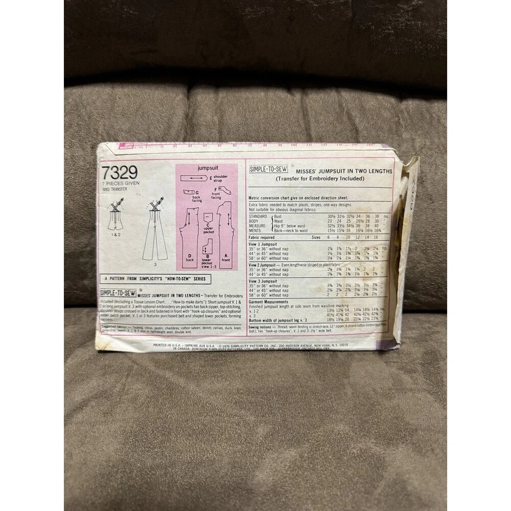 Simplicity sewing pattern
