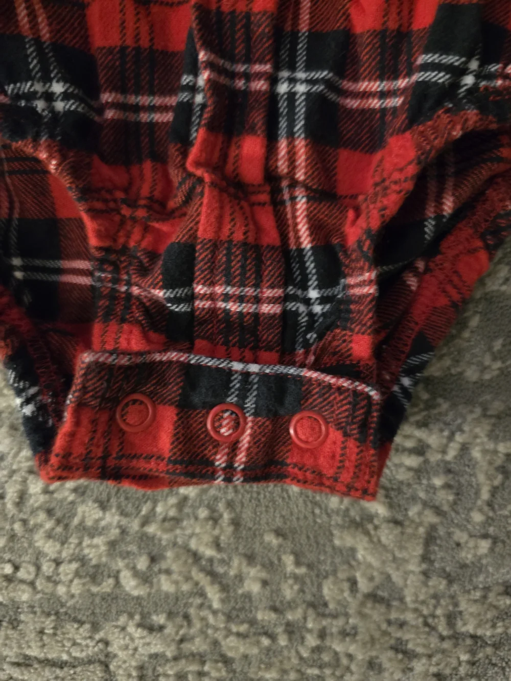 Carter's Red & Blue Plaid Button-Front One-Piece Bodysuits