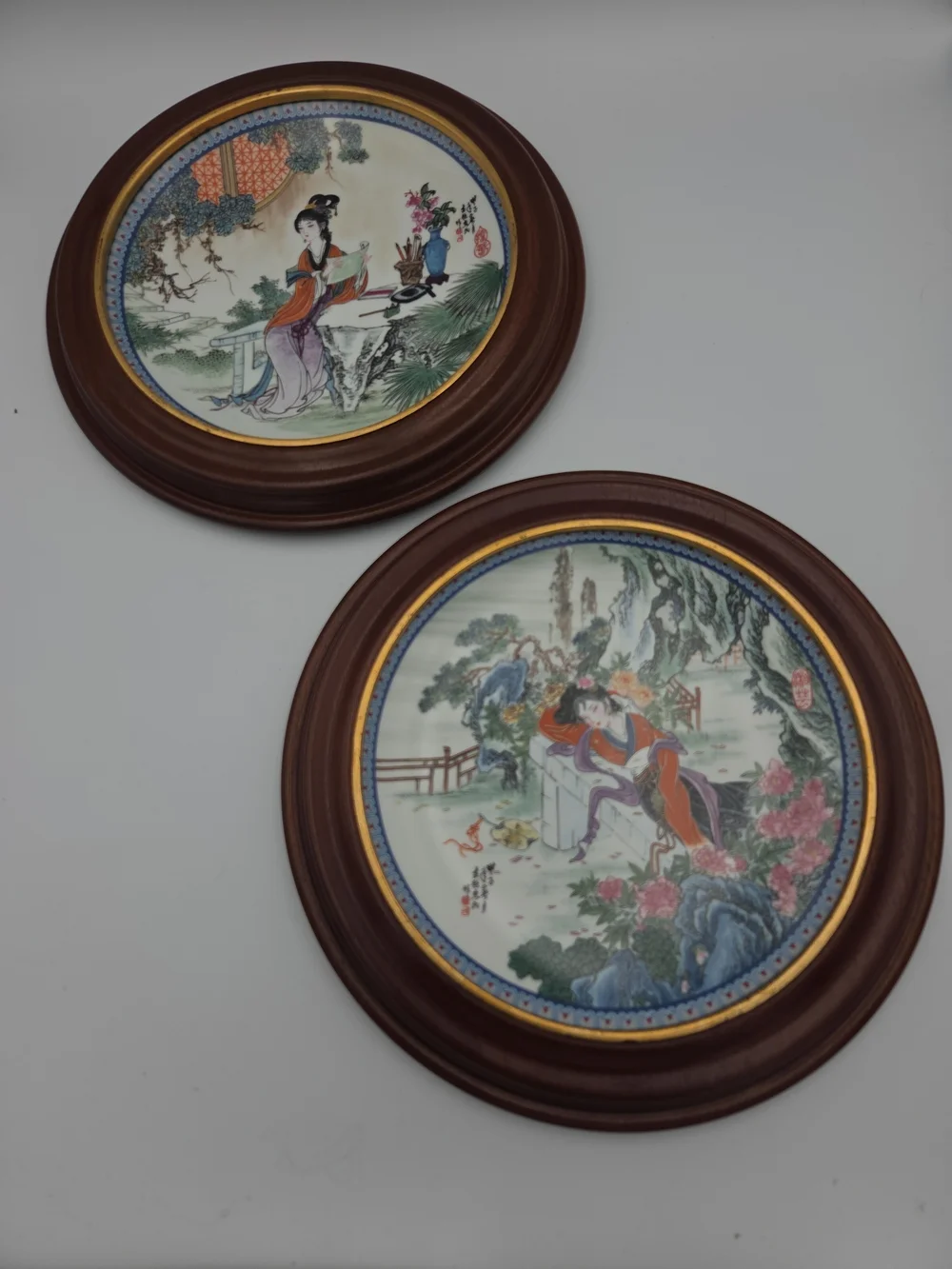 2 Imperial Jingdezhen Porcelain Geisha Plates 1988 And 1989