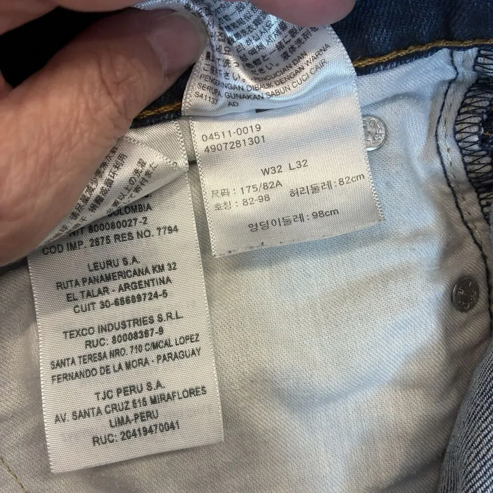 Levi's 511 Slim Fit Jeans Mens 32x32 Blue Dark Wash Denim Pants Casual